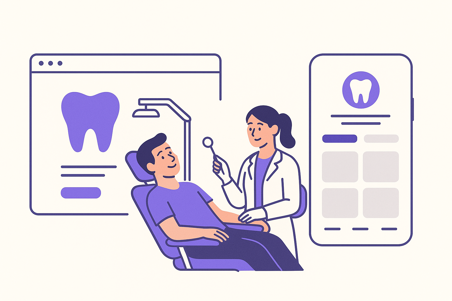 Diş kliniği web sitesi ve sosyal medya hesapları.